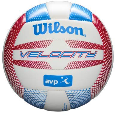 Wilson - AVP Velocity Volleyball - Beach Recreational Ball - Official Size (Red/Blue)