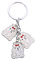 Dreamls Dogs ID Tag Schlüsselanhänger, hübsche DREI Haustier-Anhänger Metall Schlüsselanhänger Ring Handtasche Geldbörse Auto Schlüsselanhänger für Freunde Liebhaber, White Maltese