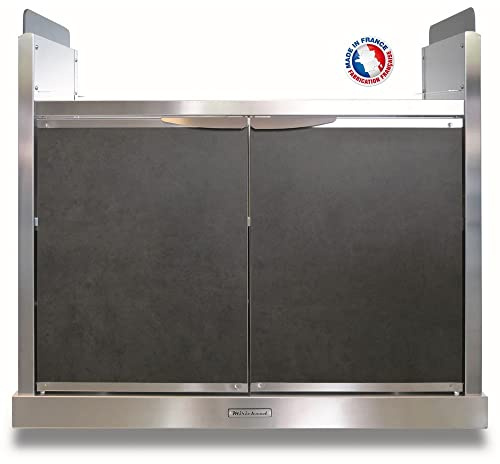 Mirichaud Pack ANTHEA E870 - Plancha eléctrica de acero inoxidable + mueble + tapa