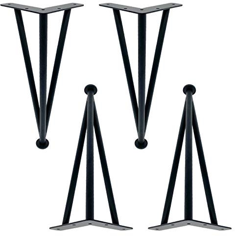 Jolan Pieds De Table en Métal,Jambes De Meubles Modernes,Pieds De Rechange Salle De Bain,Ajuster La Hauteur,Étanche/Antirouille,Stabilité Triangulaire,Pieds De Canapé Bricolage.,Noir,25cm
