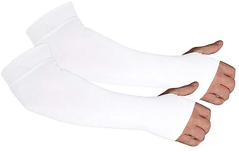 Kinship Comfort Brands Armhaut-Sleeve für Männer und Frauen,Schützt empfindliche Arme und Hände vor Prellungen, Rissen, Alterung und Sonneneinstrahlung,Fingerlose Handabdeckung mit Daumenloch,1 Paar