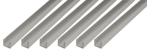 Alberts 498337 U-Profil | Aluminium, silberfarbig eloxiert | 1000 x 16 x 13 mm | 6er Set