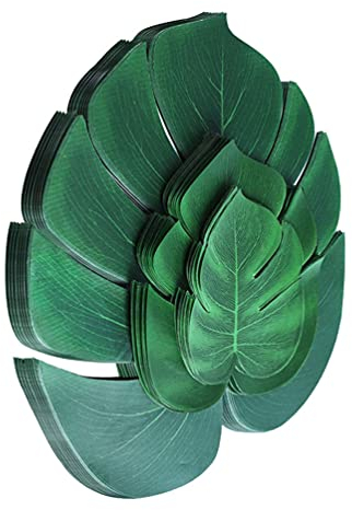 BESPORTBLE 100pezzi Tovagliette Hawaiane Foglie Monstera Finta Per Decorazioni Festive Per Matrimonio e Eventi Facili Da Pulire e Riutilizzabili