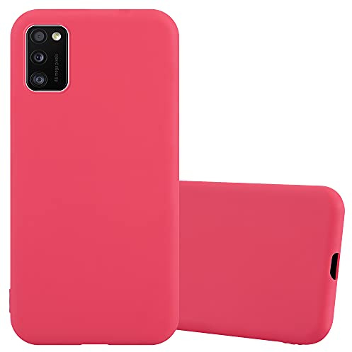 Cadorabo Hülle kompatibel mit Samsung Galaxy A41 Schutzhülle TPU Silikon Case Candy Design Slim Kratzfest Weiche Gummi mit Rundumschutz Case Hülle für Galaxy A41 in Rot