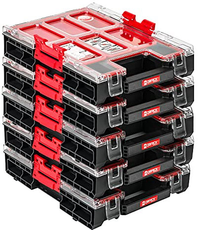 5x Sortimentskasten mit herausnehmbaren Fächern – 30 Stück Ausziehbare Cubs – Werkzeugorganiser Kleinteilemagazin Sortierbox mit Deckel Sortierkasten Sortierkoffer Werkzeugbox