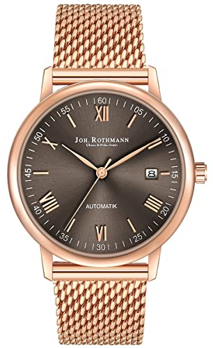 Joh. Rothmann Herren Uhr analog Japan Automatik mit Edelstahl roségold Armband 10030156