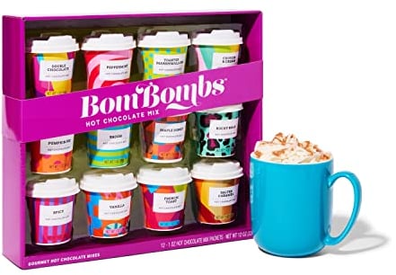 Thoughtfully BomBombs, Geschenkset für heiße Schokolade mit Mini-Becher-Verpackung - 12 Stück - Dessert-Geschmacksrichtungen wie Rocky Road, Cookie Butter, Pumpkin Pie und mehr