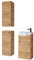 Planetmöbel Badmöbel Set Waschtisch mit Unterschrank 40 x 60 x 29 cm mit 2X Midischrank 32 x 75 x 23 cm für Badezimmer, Gäste WC & Bad, Gold Eiche