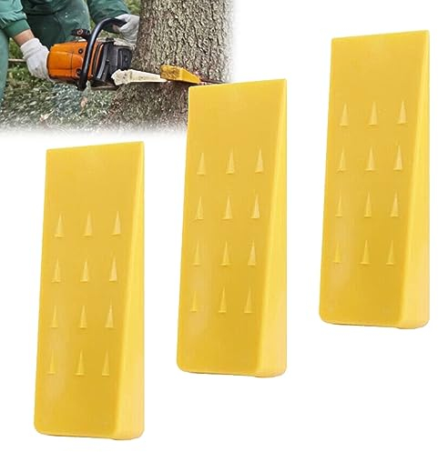 3 Stück Kettensägen Fällkeil, 15cm Fällende Keile für Baumschnitt ABS Kunststoff Holzspaltbaum Schneidekeil Holzfällerzubehör Werkzeuge