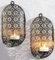 Novaliv 2X Wandkerzenhalter Gold aus Metall mit Glas 6 x 10 x 19 cm Kerzenhalter orientalisch Wand Teelichterhalter Deko Wohnzimmer Dekoration Wanddeko Vintage Deko Teelicht Wandhalter