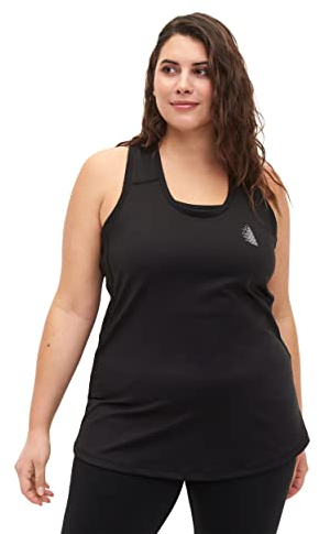 Zizzi Active by Damen Große Größen Trainingstop Mesh Gr 42-44 Black