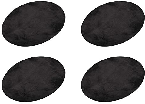 sourcing map 4 Stück Ellbogen Knie Bügeleisen Stoff Patche Reparatur Oval Schwarz für Kleidung Handwerk Reparatur Kit Rucksack Schuhe Dekoration