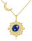 YAFEINI Sonne und Mond Kette Damen 925 Sterling Silber Golden Mond Stern Anhänger Halskette Gold Sonne Schmuck Geschenk
