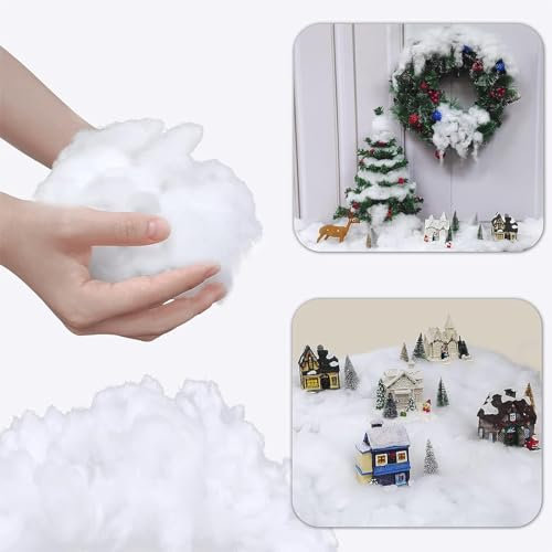 YITONGFU Nieve Artificial ，Nieve Falsa ，Decoraciones Nevadas de Navidad ，decoración de piñones de Nieve，Manta de Nieve navideña, Adornos para árboles de Navidad (1 Paquete de 7 oz)