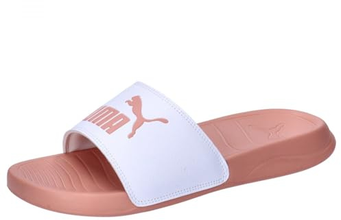 PUMA Unisex Adults POPCAT 20 Slide Sandal, PUMA WHITE-DEEVA PEACH, 13 UK
