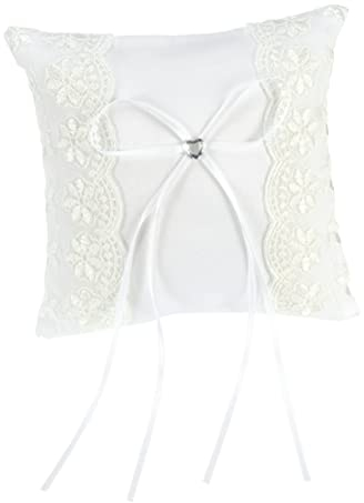 Gadpiparty Kissen Für Eheringträger Polsterkissen Ringträgerkissen Spitze Kristall Rose Ehering Box Ringhalter Ehering Kissen Ringkissen Westlicher Stil Weiß Hochzeitsbedarf Braut