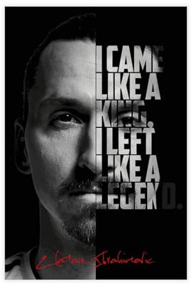 FrySky Zlatan Ibrahimovic Fußball-Superstar-Sportposter 29, Leinwand-Poster, Wandkunst, Dekor, Bild, Gemälde für Wohnzimmer, Schlafzimmer, Dekoration, ungerahmt, 30 x 45 cm