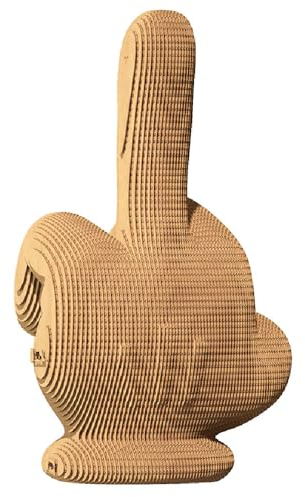 CARTONIC 3D-Puzzle-Set – Middle Finger – 3D-Puzzle aus Karton – der Karton verwandelt sich in eine Figur in Relief – für alle Altersgruppen – 84 Teile Cardboard 3D-Puzzle
