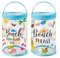 Y1tvei Trousse de maquillage imprimée sac de voyage transparent PVC imperméable, Sac de plage 2 pièces, 5.9 x 9.8 inches, Sac de plage 2P