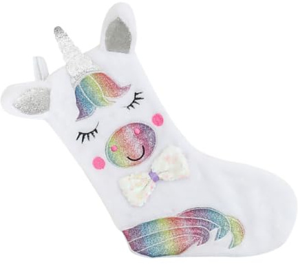 Alipis Einzigartige Weihnachtsstrumpf Mit Einhorn-design -beleuchtung Zum Aufhängen Für Und Süßigkeiten Für Weihnachten Tür Kamin Und Baumdekoration