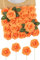 N&T NIETING Fiori artificiali, rosa glitterata, 25 pezzi, fiori finti, con steli, in finta pelle, per matrimoni, bouquet, feste, ufficio, bambini, doccia, casa, decorazione natalizia (arancione)