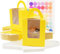 KEYIDO 30 Pcs Individual Cupcake Boxes Yellow Single Cupcake Boxes 1 Hole Cake Box with Clear Window Inserts and 2 Sheets of Stickers for Wedding Birthday Party Favors