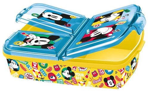 KP Pharma 74320 Kids School Lunch Box, BPA Free Plastic, 300 Milliliters, Multicolor, Disney Mickey Mouse