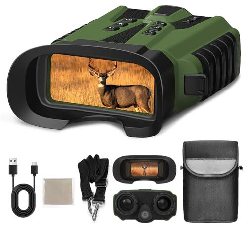 Ailgely Nachtsichtgerät, Vollfarbe 15MP Kamera 2.5K Fernglas mit Nachtsicht, 500m IR-Sichtweite, 8X Digitalzoom, 3'' LCD-Display Digital Infrarot Nachtsichtgeräte für Jagd Camping Beobachtung