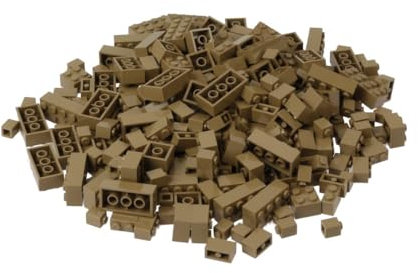 Steinchenshop Klemmbausteine 350 Stück Bricks Klassische Bausteine kompatibel mit Lego (Dark tan)