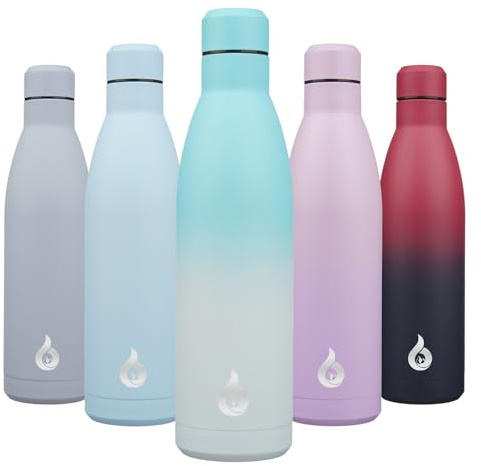 BJPKPK Acier Inoxydable Bouteille 750 ml Isotherme avec Poignée et Paille Couvercle-Sans BPA-Anti-fuite avec Poignée Portable-étanche Gourde Isotherme, Sel Marin