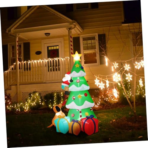 Milisten Entzückende Santa Hund Präsentieren Box Weihnachtsbaum Aufblasbare 1 6 M Licht Hof Dekorationen