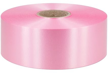 Geschenkband Ringelband 50mm x 100m wasserfest - 30 FARBEN in 5/10/19/31/50mm - Dekoband aus Kunststoff - Polyband Schleifenband zum Basteln von Weihnachtssternen & Autoschleifen - Rosa
