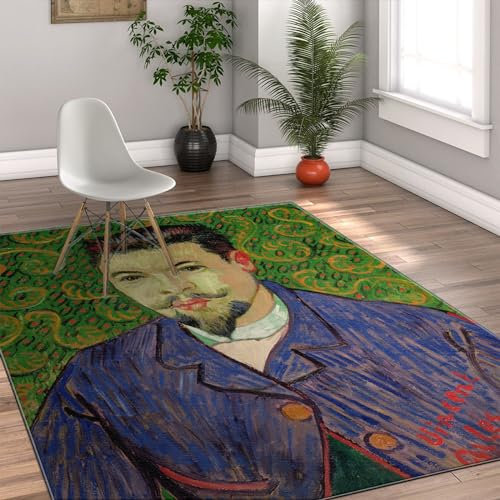 Via Vela Teppich im Vintage-Stil 160x230cm - Porträt von Herrn Felix Rey Maschinenwaschbarer weicher Rutschfester dünner Teppich mit niedrigem Flor für das Wohnzimmer Schlafzimmer