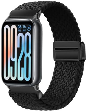 KeeFos Cinturini Compatibile con Xiaomi Smart Band 9 Pro/8 Pro/Redmi Watch 5/Watch 4, Bracciale in Nylon con Magnetico da Uomo e Donna, Cinturino per Xiaomi Mi Band 9 Pro/8 Pro - Nero