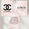 Dekomundo COCO CHANEL Bilder 3er Set Wohnzimmer, Schlafzimmer, Laden und Shop Moderne Poster zum Einrahmen, 3x A4 (21x29,7 cm), Rosa