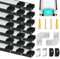 20Pcs LED Aluminium Profil Schwarz, Eckprofil Kanal Schwarz Profil mit Milchiger Weißer Abdeckung, Endkappen, Montage Clips und 90 Grad Eckverbindern für LED Streifen Lichter Diffusor