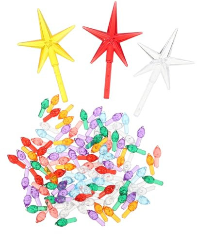 Warmhm 103stücke Kunststoff-baumleuchten Keramik-baumlichter Ersatzbirnen Für Weihnachtsbaum Dekoration Für Feiertage Keramik-baumspitzen Kunststoff-baumdekor Weihnachtsbaumlichter Kerami