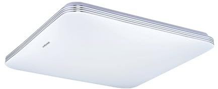 Licht-Erlebnisse Deckenlampe LED IP44 28 cm breit Weiß quadratisch 4000 K neutralweiß 2690 lm hell Feuchtraum Deckenleuchte Badezimmerlampe