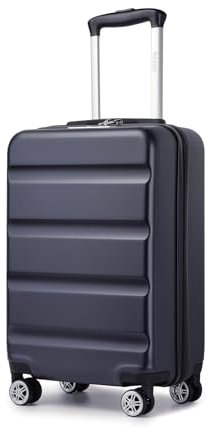 KONO Koffer Trolley Handgepäck Kabinenkoffer Leichte Hartschalengepäck mit TSA-Schloss und doppelte Spinnrollen für Reisen und Business 55x35x22cm, Blau