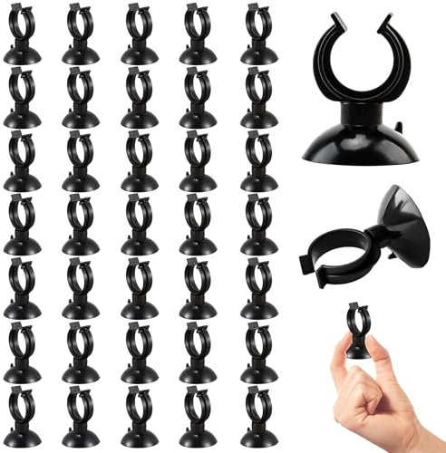 40 Stück Aquarium Heizer Saugnäpfe,Aquarium Saugnapf Standard Heizstabhalter Klammern,Teiler Aquarium Saugnapf,Saugnapf Aquarium,Aquarium Saugnapf,Geeignet für Aquarium(Schwarz)