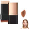 Natürlicher Matte-Finish Foundation Stick mit Pinsel,2-in-1-Mehrzweck Feuchtigkeits Foundation Stick mit Pinsel,langanhaltendes natürlich Mattes Finish,für alle Hauttypen geeignet (Naturfarbe)