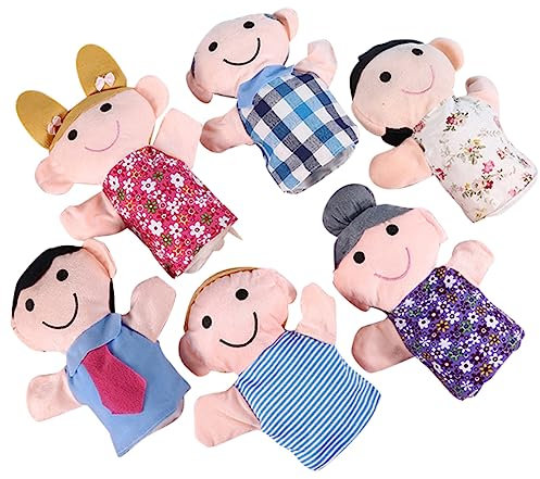 JOINPAYA 6St Handpuppe interaktives Puppen Toys for für draußen Kid Toys Finger Plüsch albern Puppenspielzeug geschmeidiges Handspielzeug PP Baumwolle