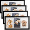 bomoe 4x Bilderrahmen Collage für 3 Fotos 10x15 cm – Fotorahmen Collage aus Holz, Kunststoffglas, Metall-Aufhängung & Passepartout Multirahmen für Bilderrahmen Set – Bilderrahmen 10x15 Schwarz Galeria