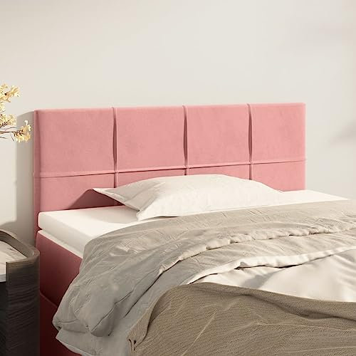 Iiaky Tête de lit Rose 90x5x78/88 cm Velours,Tete de lit capitonnée,tête de lit à Poser au Sol