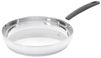 ProCook Gourmet Uncoated Stainless Steel Frying Pan - 28cm, Durable Heavy Duty Saute Skillet - Induction & Dishwasher Safe Cookware