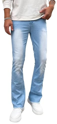 Oanviso Jeans Homme Slim Stretch Skinny Moulant Bootcut Coupe Ajustée Pantalon Jeans Stylé Mode Casual Pantalons en Denim Pants