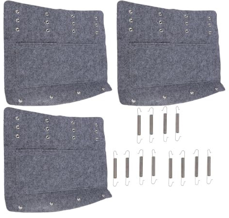 Le Pas de RV Couvre 3 Pcs 22X20 Pouces Tapis en Feutre Non Glisser avec des Ressorts Métalliques pour Les Échelles Incurvées, s'adapte Aux Escaliers RV Manuels/Électriques, Gris
