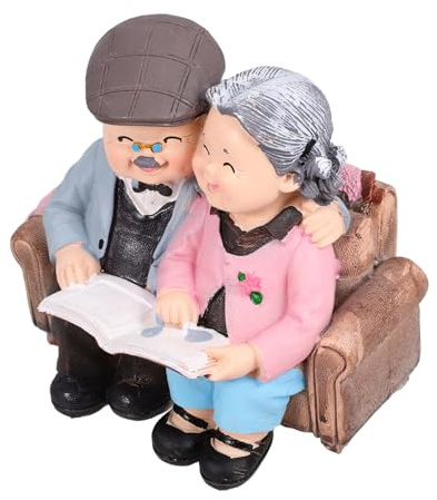 EXQUIMEUBLE Großeltern Liebhaber Skulptur Harz Figurine Für Heimdekoration Desktop Ornament Geschenk Zum Geburtstag Jahrestag