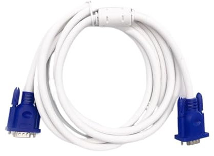 OMTUWORZ 10 Metros 3 + 4 Cable Blanco de Cabeza Azul VGA 15 Pines Monitor de Enlace de computadora TV proyector Cable de conexión de vídeo