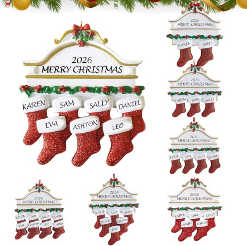 DIY Weihnachtsbaum Anhänger mit Namen, Familien Weihnachtsdeko 2026(S-7) | DIY Weihnachtsdeko mit Namensfeldern, kreative Familiengestaltung für den Weihnachtsbaum